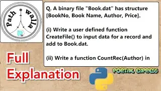 A binary file Book.dat has structure [BookNo, Book Name, Author, Price]. Write a user defined functi