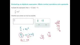 Evaluating an algebraic expression - whole number ops and exponents (ALEKS examples)