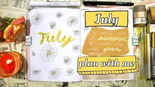 PLAN WITH ME JULY 2021: 📔💮 abstract daisy theme bullet journal setup