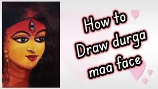How to Draw Durga Maa face Drawing easily #durgamata#durgamaaface #durgapuja @Linu creative arts