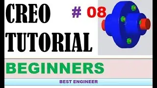 8 FLANGED COUPLING ASSEMBLY | CREO TUTORIAL | BEST ENGINEER