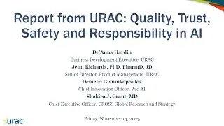 {Webinar} Quality, Safety, Trust and Responsibility in AI in Health Care