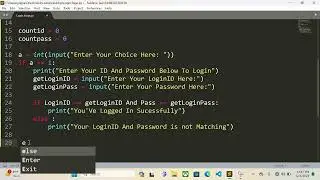 Login  Page  For Micro Project Using Python 10/10