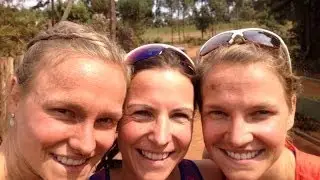 Hahnertwins und Mocki beim Tempotraining auf der Moiben Road mit Florence Kiplagat