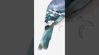 Ep. 2: Digital watercolor painting process with Rebelle software #shorts #short
