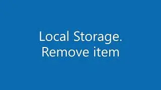 JavaScript How to remove an item from the LocalStorage?