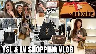 YSL & LV SHOPPING VLOG with my BESTIES + LV BAG UNBOXING - Plus a quick visit to Hermes & Fendi 🛍️