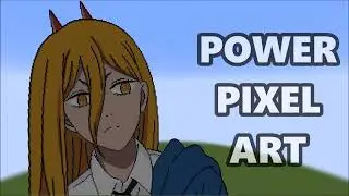 Minecraft Anime Builds - POWER Pixel Art Timelapse
