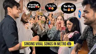 Singing Hindi Viral Bollywood 🎵 Songs In Delhi Metro 🚇 | Cute Girls 😍Shocking Reactions 😱| Jhopdi K