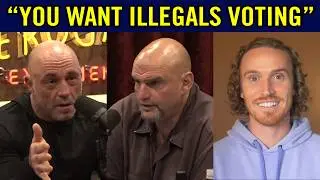 Joe Rogan Leaves Sleazy Democrat MUMBLING, Calls Him Out for ILLEGALS VOTING in Swing States