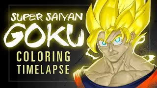 Super Saiyan Goku Coloring Timelapse in Photoshop