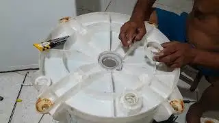 REFORÇANDO O FUNDO DO TANQUE DA LAVADORA  DO CLIENTE OUT 2024