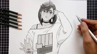 How to Draw Momo Ayase from Dandadan Step by Step - Easy Drawing Tutorial 【ダンダダン】