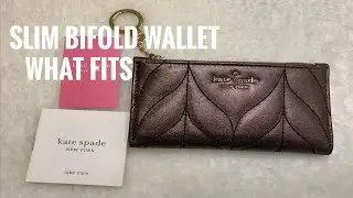 KATE SPADE MIKEY BRIAR LANE QUILTED METALLIC OAK SLIM BIFOLD WALLET/WHAT FITS INSIDE/UNBOXING/VLOG