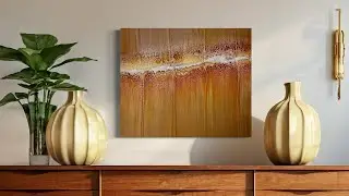 Beautiful Acrylic Swipe with Yummy Palette. Acrylic Pour Painting, Flow Art, Fluid Art Technique,