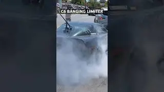 C6 Corvette BANGING LIMITER during MASSIVE BURNOUT!! #cars #automobile ￼