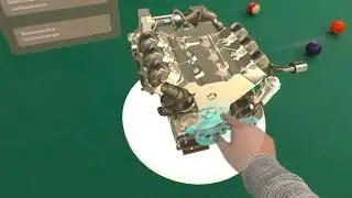 Unity: Concept of interactive engine disassembly instructions. (XR. Apple Vision Pro)