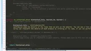 WordPress - Contextual help menu