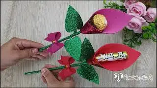 Lembrancinha Fácil – Flor Porta Chocolate para o Dia das Mulheres ou Dia das Mães