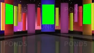 Entertainment TV Studio Set 07 - Virtual Green Screen Background Loop