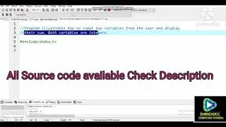 How to input two variables from the user display their sum || C