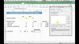 Linear Programming (LP) Optimization with Excel  Solver