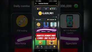 TRENDING HAMSTER KOMBAT DAILY COMBO FREE AIRDROP | JUNE 15,2024 | TAP TO EARN #hamsterkombat