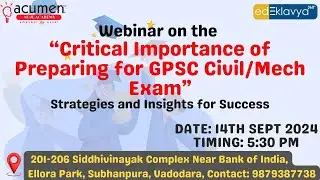 Critical Importance of Preparing for GPSC Civil/Mechanical Exam | GPSC Civil Mech | SSC JE | RRB JE