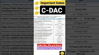 CDAC 2022 Important Dates | Sep Batch 🤑. 