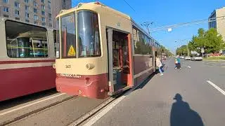 Трамвай "3631 по 40" в СПб 14-*: ЛМ-68М2 3631 по №40 (30.08.24)