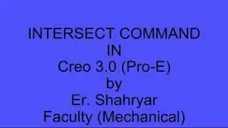 Intersect tool in CREO 3.0