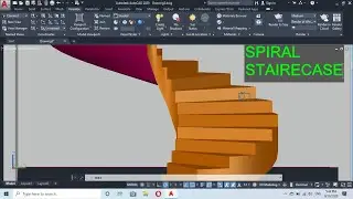 SPIRAL STAIRCASE 3D AutoCAD 2020. Magic AutoCAD.