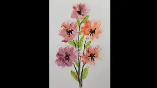 Parmak Boyasıyla Çiçek Yapımı - Etkinlik - #flowerdrawing