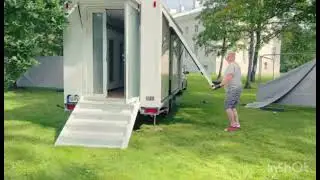 Rolling Unit trailer as backstage in Sack von Sound music festival