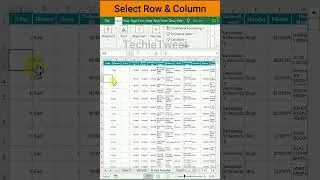 keyboard shortcut to select row and column in MS Excel | Tips and Tricks