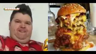 Nikocado Avacoda boping with a burger