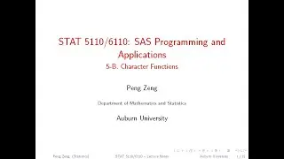 SAS - 5B - Character Functions