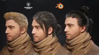 My workflow to add hair cards to game character using unreal and blender