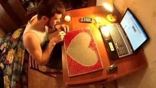 Пано из гвоздиков и нитей для любимой! (TIme Lapse)