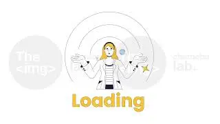 Rocket scientist presenting orbit planets line 2D loading animation