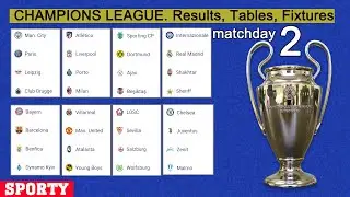 Football. CHAMPIONS LEAGUE 2021. Matchday 2 Group stage. Results, Tables, Fixtures. (Thursday)