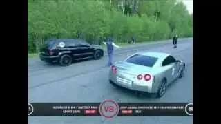 JEEP SRT8 VS R8 V10 + NISSAN GTR + X6M