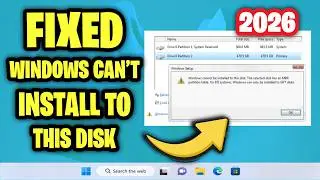 Windows cannot be installed to this disk (MBR partition , EFI systems , GPT disks) - Solved Error
