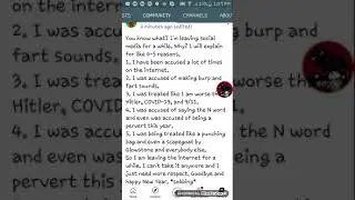 My message from my community post on my main channel
