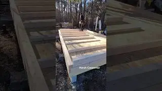 Assembling a Wall During The Construction Of a Frame Tiny House