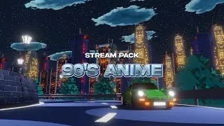 90's Anime Animated Twitch Overlay Package | Retro Classic Stream Pack