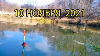 Рыбалка на поплавок в ноябре 2021  на реке в холодную погоду.