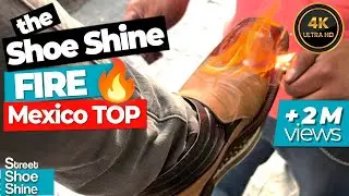 Melt INK on my Shoes - BEST Shoe Shine Fire #asmr #mx #zapatos #shoes