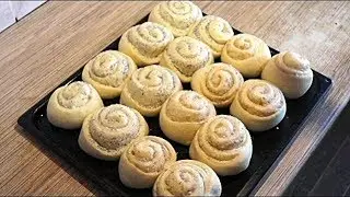 Домашние  булочки самые вкусные с маком и грецким орехом
