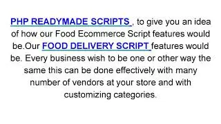 Food Delivery Clone Script - PHP Readymade Script
